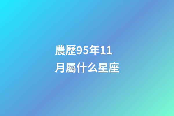 農歷95年11月屬什么星座-第1張-星座運勢-玄機派