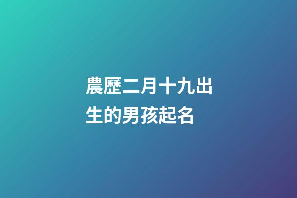 農歷二月十九出生的男孩起名(二月十九出生的男孩好嗎)-第1張-男孩起名-玄機派
