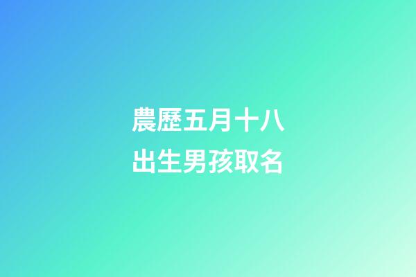 農歷五月十八出生男孩取名(2023年農歷五月十八日出生的寶寶好)-第1張-男孩起名-玄機派
