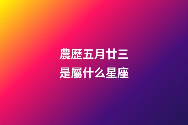 農歷五月廿三是屬什么星座-第1張-星座運勢-玄機派