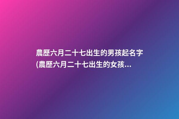 農歷六月二十七出生的男孩起名字(農歷六月二十七出生的女孩命運怎樣)