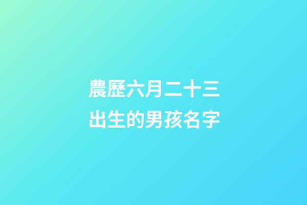 農歷六月二十三出生的男孩名字(農歷六月二十三出生的女孩)