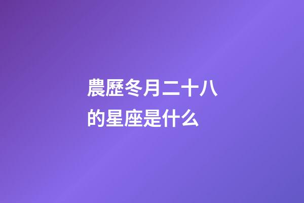 農歷冬月二十八的星座是什么-第1張-星座運勢-玄機派