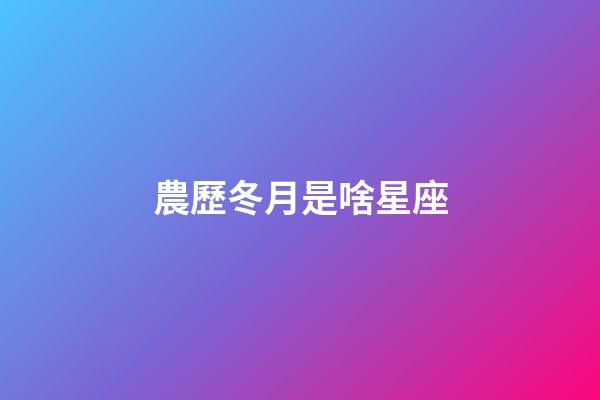 農歷冬月是啥星座-第1張-星座運勢-玄機派