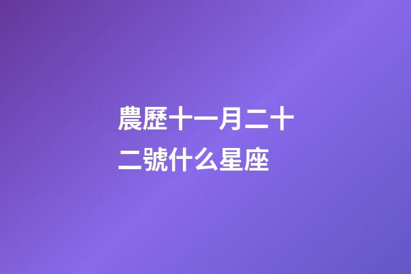 農歷十一月二十二號什么星座-第1張-星座運勢-玄機派