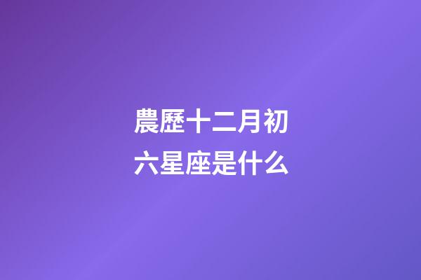 農歷十二月初六星座是什么-第1張-星座運勢-玄機派