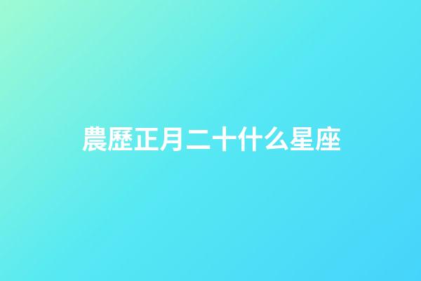 農歷正月二十什么星座-第1張-星座運勢-玄機派