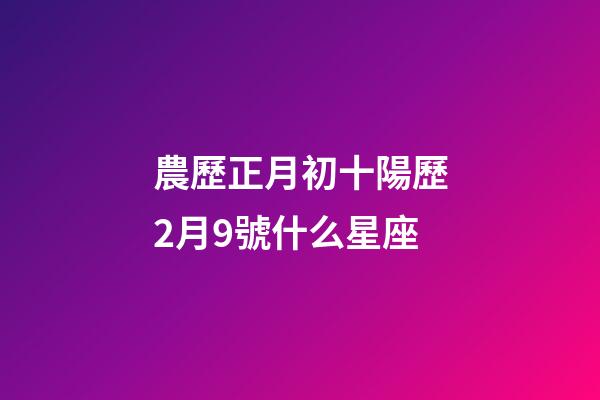 農歷正月初十陽歷2月9號什么星座-第1張-星座運勢-玄機派