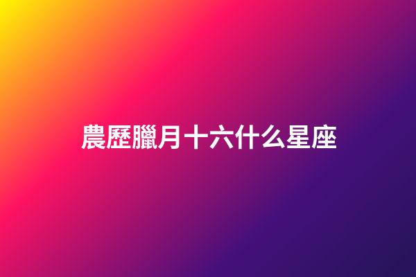 農歷臘月十六什么星座-第1張-星座運勢-玄機派