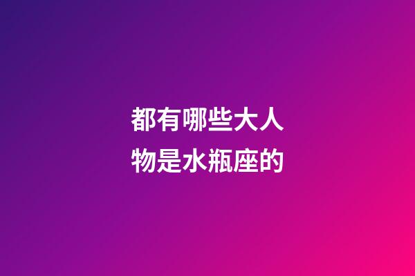 都有哪些大人物是水瓶座的