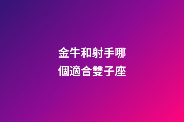 金牛和射手哪個適合雙子座-第1張-星座運勢-玄機派