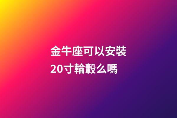 金牛座可以安裝20寸輪轂么嗎