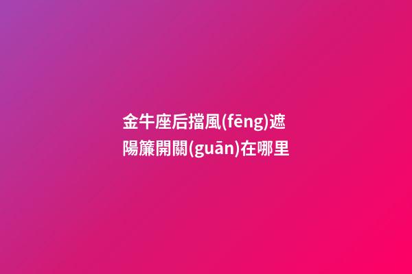 金牛座后擋風(fēng)遮陽簾開關(guān)在哪里