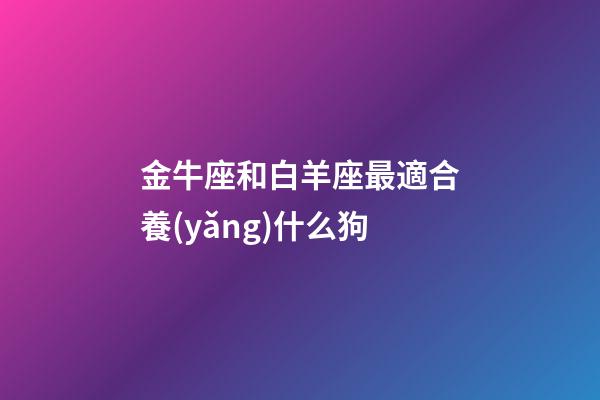 金牛座和白羊座最適合養(yǎng)什么狗-第1張-星座運勢-玄機派