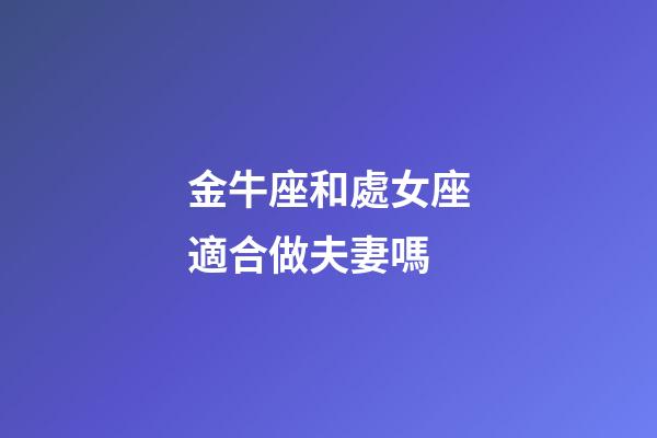 金牛座和處女座適合做夫妻嗎-第1張-星座運勢-玄機派