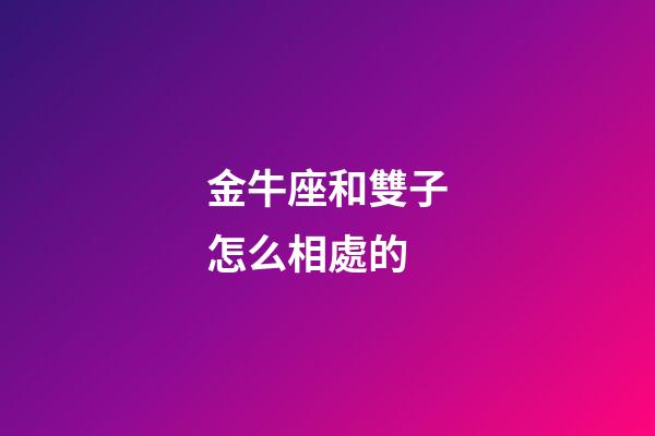 金牛座和雙子怎么相處的-第1張-星座運勢-玄機派
