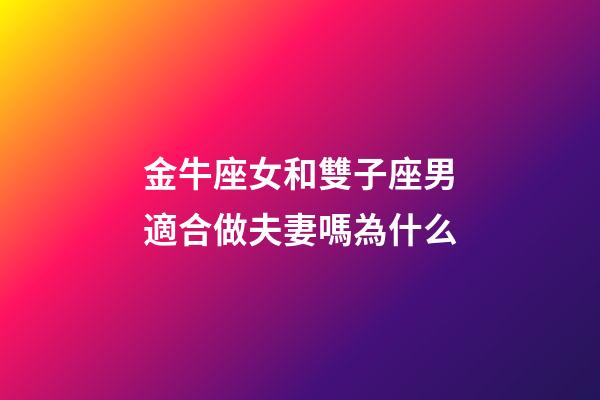 金牛座女和雙子座男適合做夫妻嗎為什么-第1張-星座運勢-玄機派