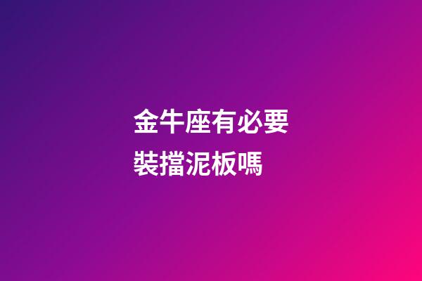 金牛座有必要裝擋泥板嗎