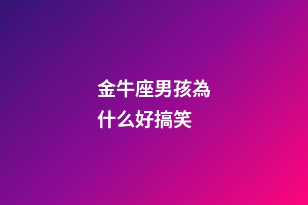 金牛座男孩為什么好搞笑-第1張-星座運勢-玄機派