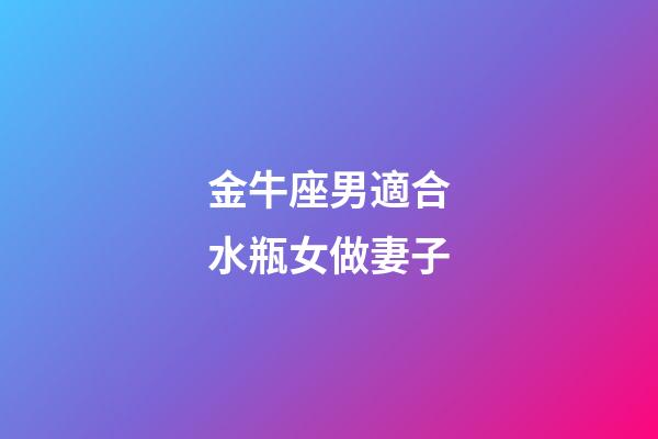 金牛座男適合水瓶女做妻子-第1張-星座運勢-玄機派