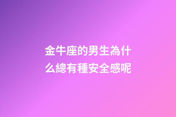 金牛座的男生為什么總有種安全感呢-第1張-星座運勢-玄機派