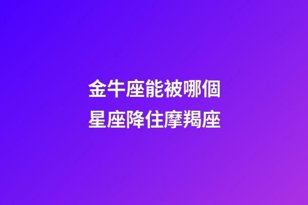 金牛座能被哪個星座降住摩羯座-第1張-星座運勢-玄機派