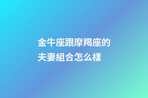 金牛座跟摩羯座的夫妻組合怎么樣-第1張-星座運勢-玄機派