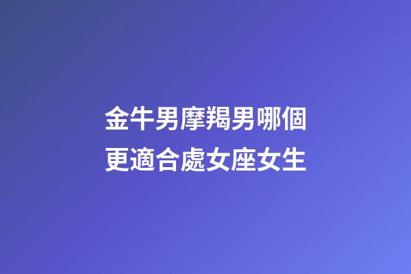 金牛男摩羯男哪個更適合處女座女生-第1張-星座運勢-玄機派
