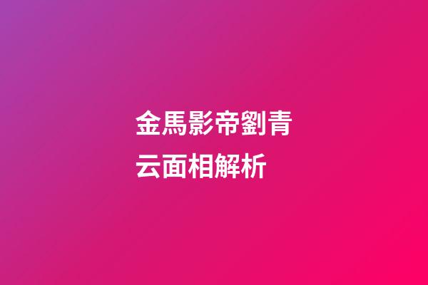 金馬影帝劉青云面相解析