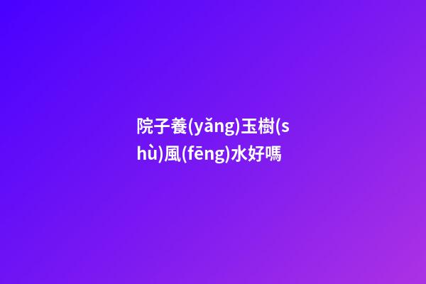 院子養(yǎng)玉樹(shù)風(fēng)水好嗎
