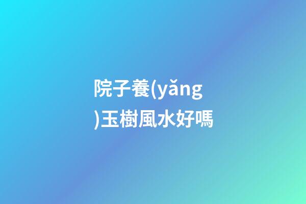 院子養(yǎng)玉樹風水好嗎