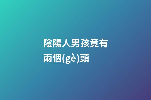 陰陽人男孩竟有兩個(gè)頭
