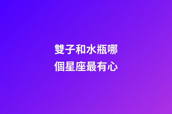雙子和水瓶哪個星座最有心-第1張-星座運勢-玄機派