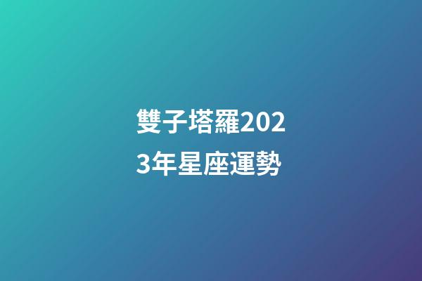 雙子塔羅2023年星座運勢-第1張-星座運勢-玄機派