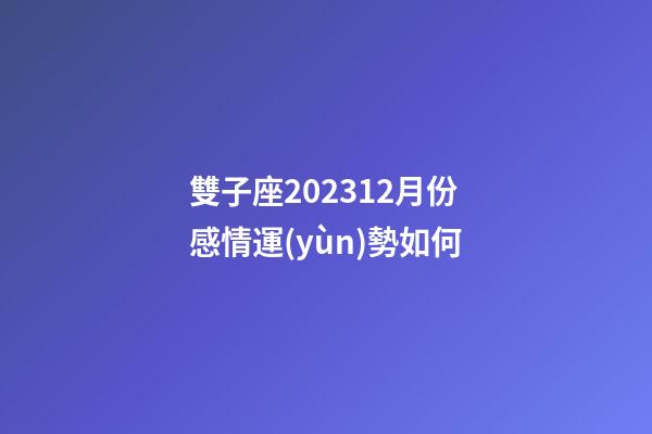 雙子座202312月份感情運(yùn)勢如何-第1張-星座運(yùn)勢-玄機(jī)派