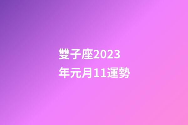 雙子座2023年元月11運勢