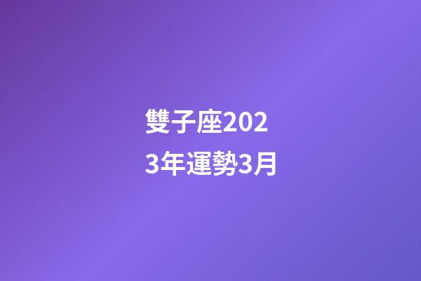 雙子座2023年運勢3月-第1張-星座運勢-玄機派