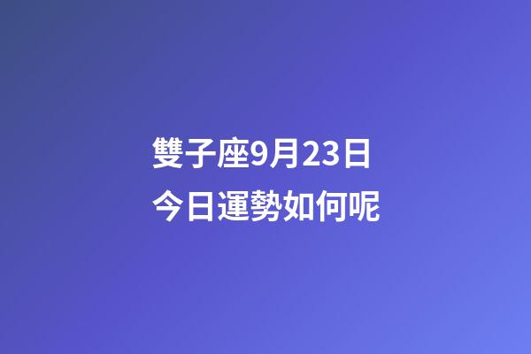 雙子座9月23日今日運勢如何呢-第1張-星座運勢-玄機派