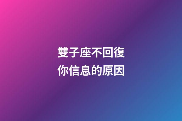 雙子座不回復你信息的原因-第1張-星座運勢-玄機派