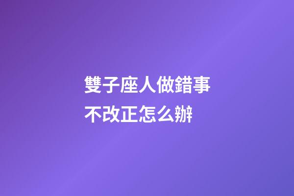 雙子座人做錯事不改正怎么辦-第1張-星座運勢-玄機派