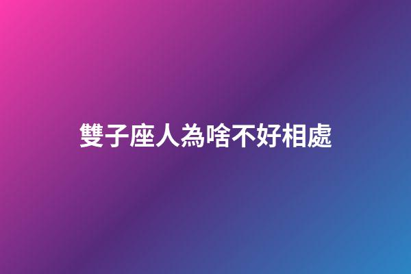 雙子座人為啥不好相處-第1張-星座運(yùn)勢(shì)-玄機(jī)派