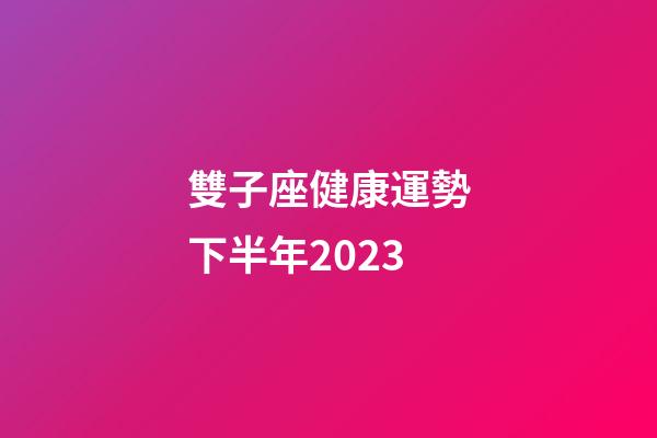 雙子座健康運勢下半年2023-第1張-星座運勢-玄機派
