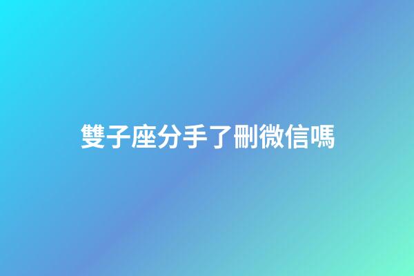 雙子座分手了刪微信嗎-第1張-星座運勢-玄機派