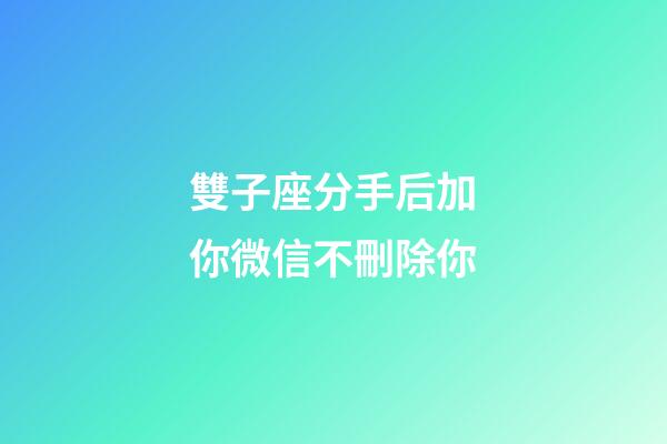 雙子座分手后加你微信不刪除你-第1張-星座運勢-玄機派