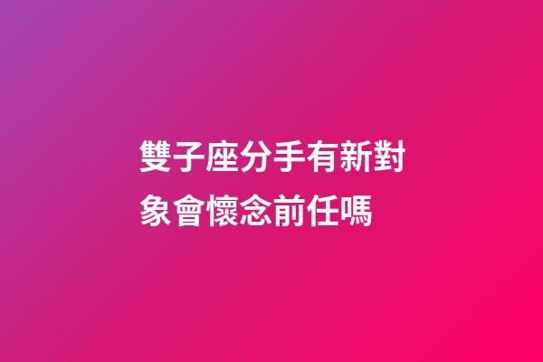雙子座分手有新對象會懷念前任嗎-第1張-星座運勢-玄機派