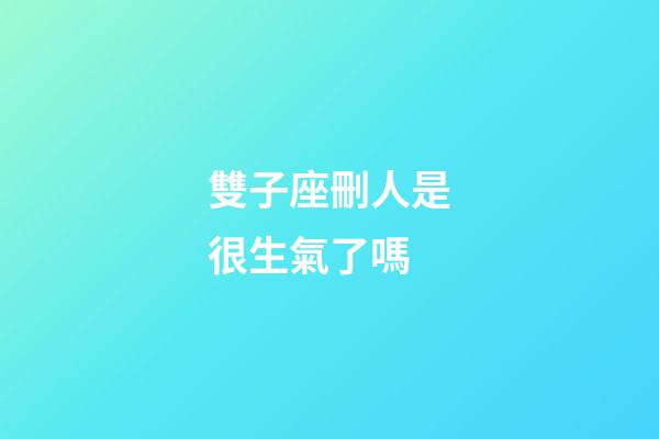 雙子座刪人是很生氣了嗎-第1張-星座運勢-玄機派