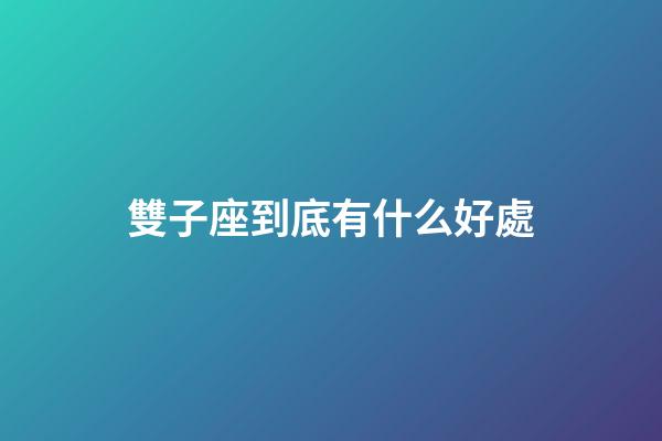 雙子座到底有什么好處-第1張-星座運勢-玄機派