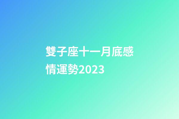 雙子座十一月底感情運勢2023-第1張-星座運勢-玄機派