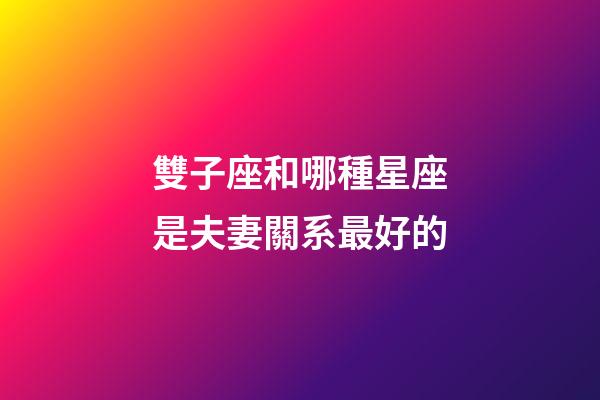 雙子座和哪種星座是夫妻關系最好的-第1張-星座運勢-玄機派