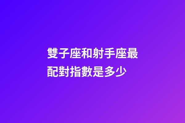 雙子座和射手座最配對指數是多少-第1張-星座運勢-玄機派